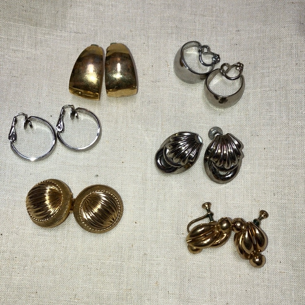 vintage clip-on and screw back earrings